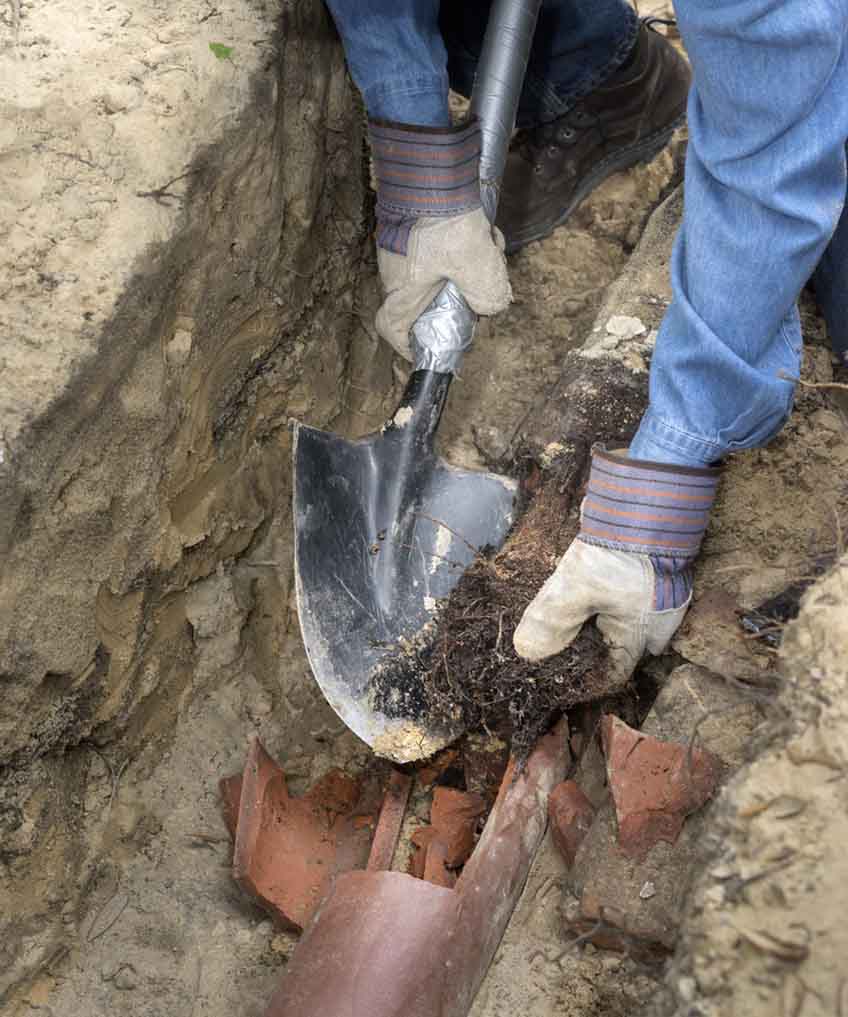 tree roots in sewer pipes