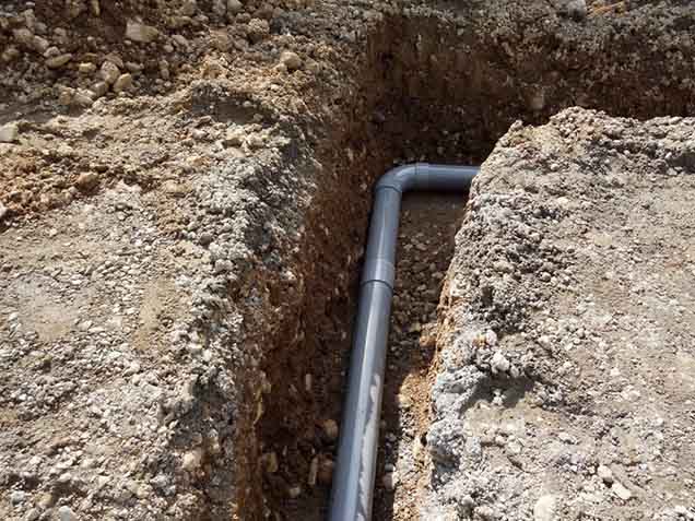 sewer line being inspected