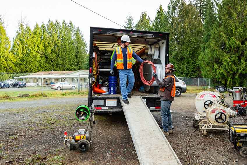 Sewer Solutions performing pipe lining repair Bellevue, WA