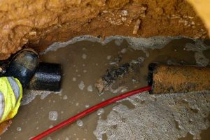 collapsed sewer line pipe