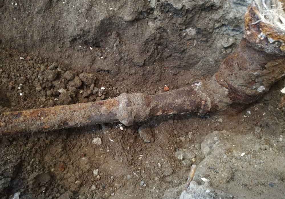 old and damaged sewer line pipe